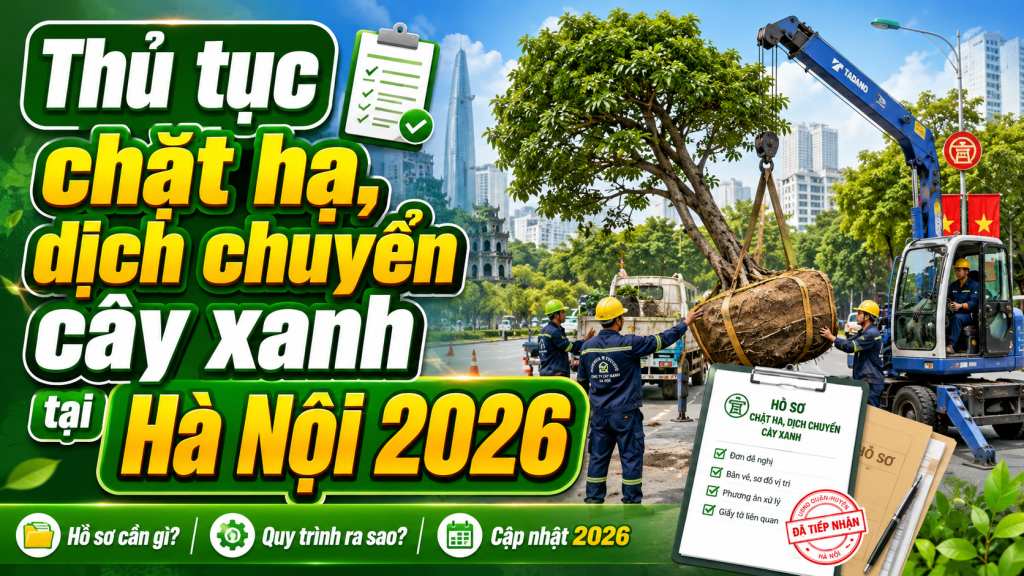 Thủ tục chặt hạ, dịch chuyển cây xanh tại Hà Nội mới nhất 2026
